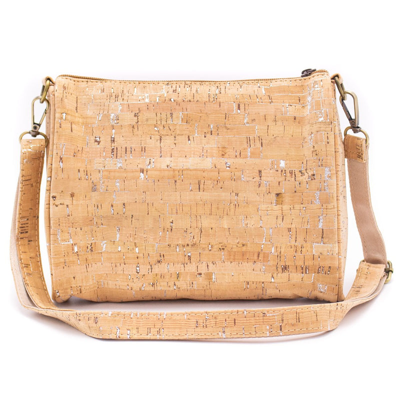 Natural with silver cork crossbody bag BAG-161